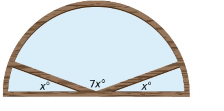 A window is designed below. Find the value of x.-example-1