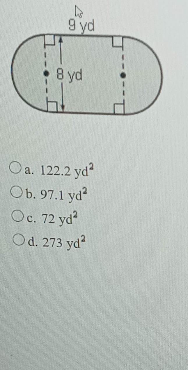 Find the area of the future. Round to the nearest tenth if necessary. use the formulas-example-1