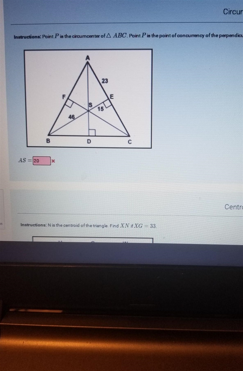 ** I NEED TO GET THIS RIGHT IM DOING TEST CORRECTION** point p Is the circumcenter-example-1