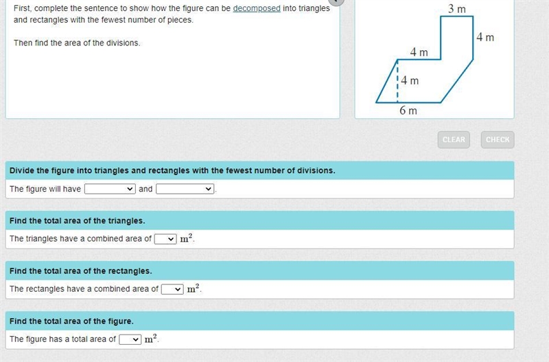 First, complete the sentence to show how the figure can be decomposed into triangles-example-1