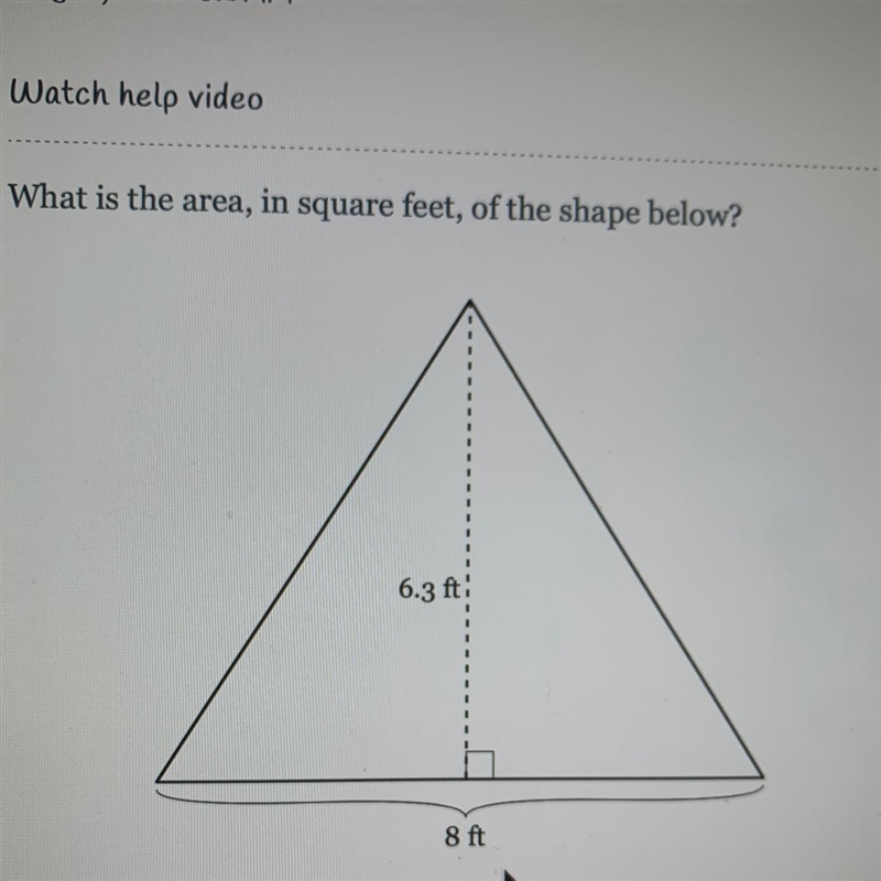 What is the area, in square feet, of the shape below?-example-1