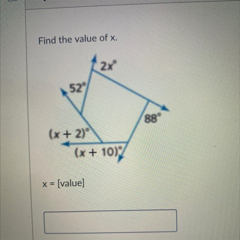 Can someone plz help me find the value of x-example-1