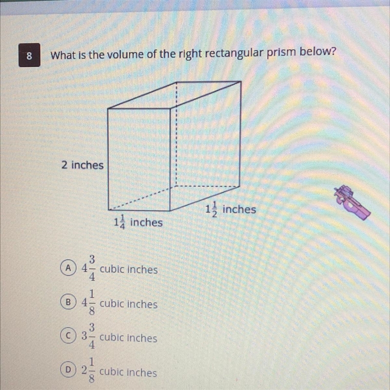 What is the volume of the right rectangular prism below?-example-1