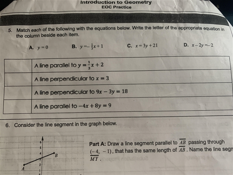 I cant figure it out match each of the following with the equation below. Write the-example-1