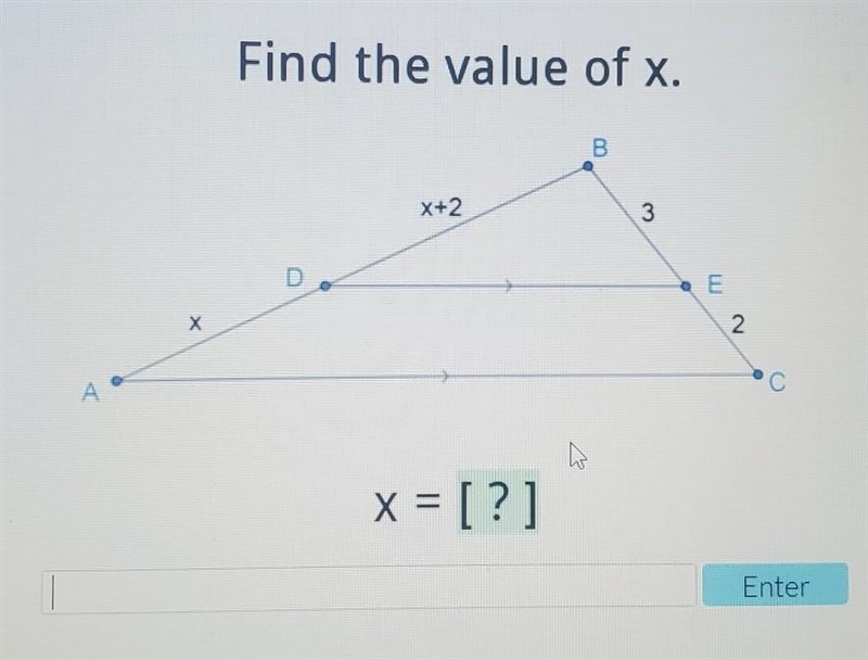 Find the value of x please help im falling behind​-example-1