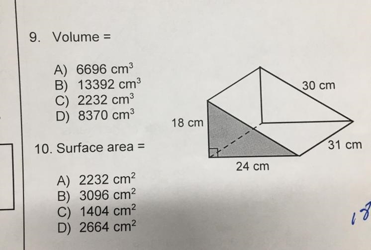 Find Volume And Surface Area.-example-1