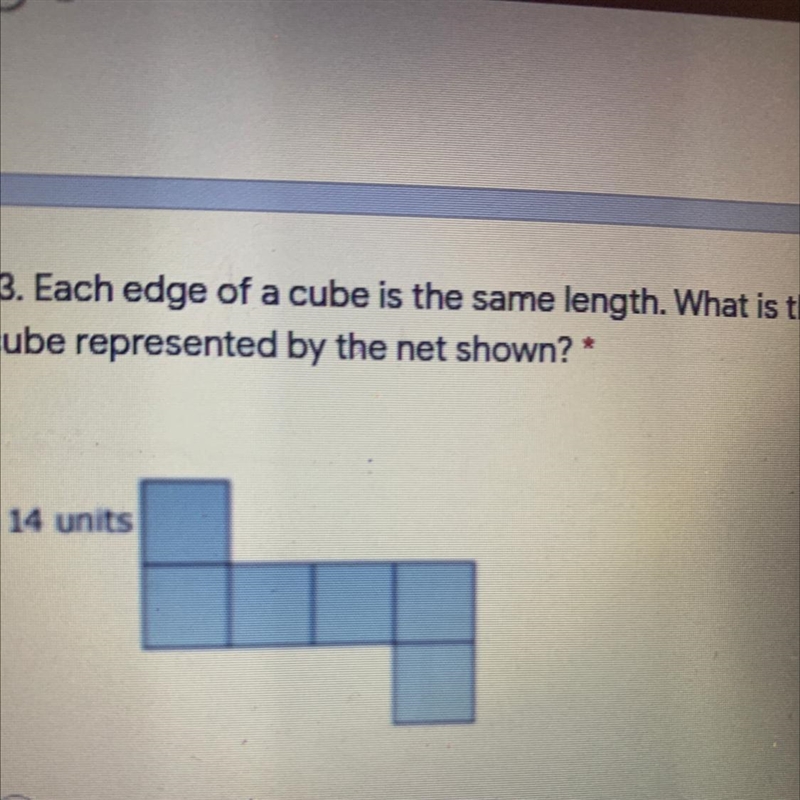 13. Each edge of a cube is the same length. What is the surface area of the 1 cube-example-1