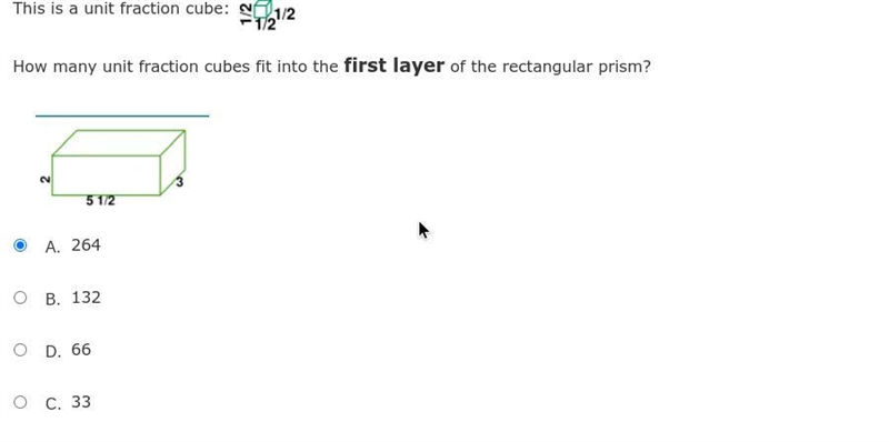 How many unit fraction cubes fit into the first layer of the rectangular prism?-example-1