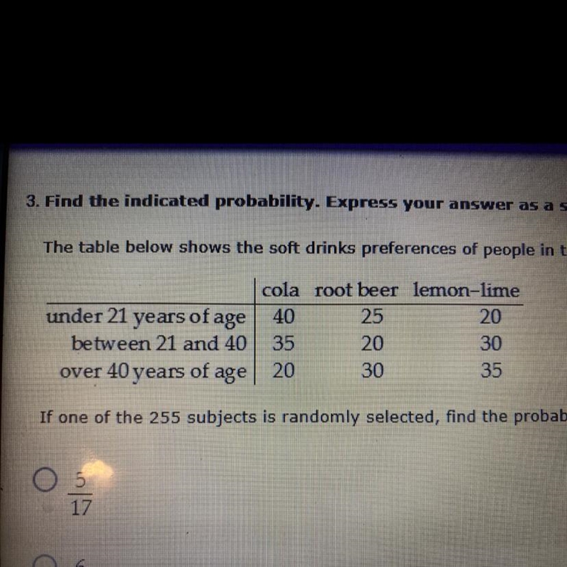 Find the indicated probability. Express your answer as a simplified fraction unless-example-1