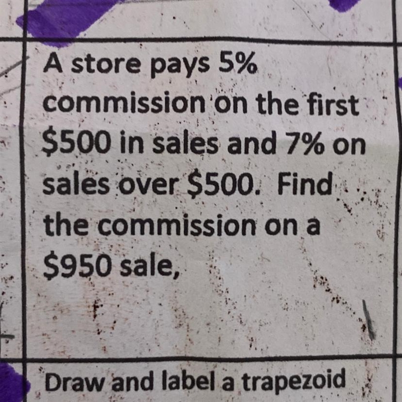 Pls help I’ll give 20 points Hey A store pays 5% commission on the first $500 in sales-example-1