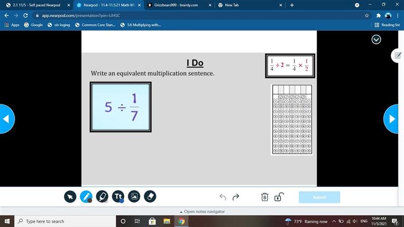 Write an equivalent multiplication sentence-example-1