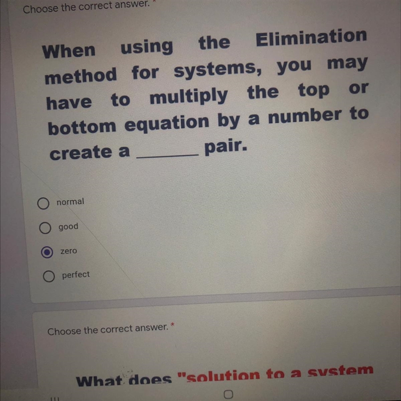 When using the Elimination method for systems, you may have to multiply the top or-example-1