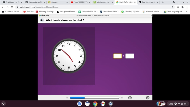 What time is shown on the clock?-example-1