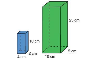 Compare the dimensions of the prisms. How many times greater is the surface area of-example-1