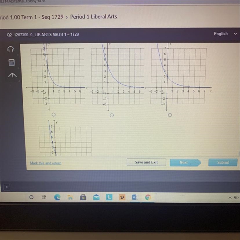 Which is the graph of f(x) Ty 2 7 6 6 5 5 4 4 3 2 1. 4 7 2 $ 3 4 6 S В 3 4 X -3 -2 -14 5 6 -3 -2 -2 པ O-example-1