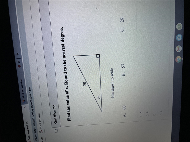 Find the value of x. round to nearest degree-example-1