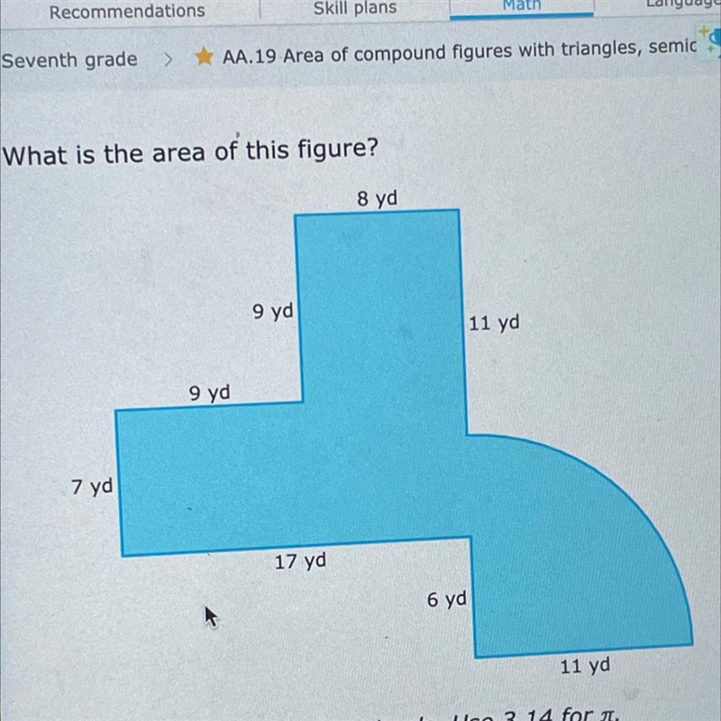 What is the area of this figure? 8 yd 9 yd 11 yd 9 yd 7 yd 17 yd 6 yd 11 yd-example-1