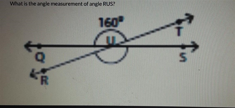 What is the angle measurement of the angle RUS ​-example-1