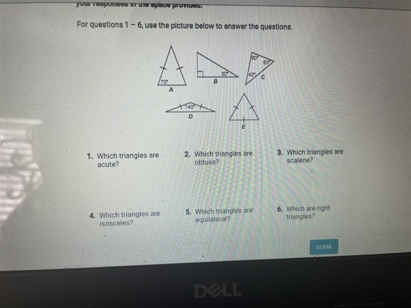 1.Which triangle are acute 2.Which triangles are obtuse 3.Which triangles are scalene-example-1