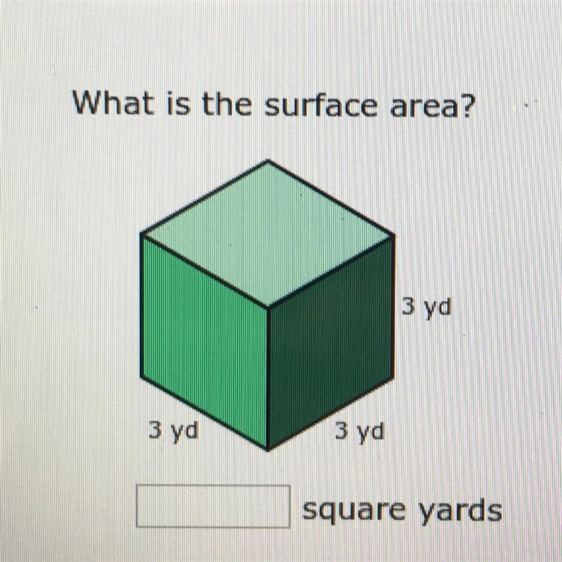 What is the surface area 3yd 3yd 3yd-example-1