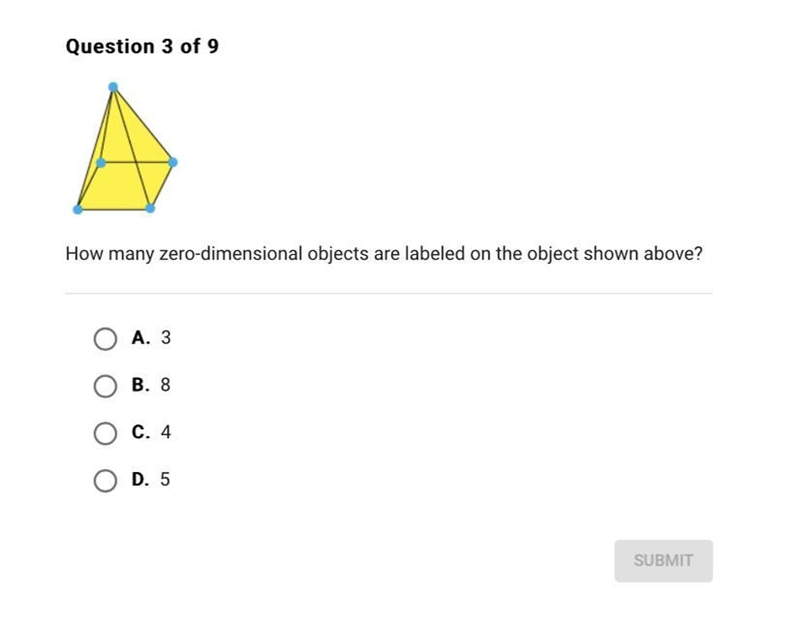 How many zero dimensional objects are labeled on the object shown above?-example-1