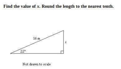 Find the value of x. Round the length to the nearest tenth.-example-1