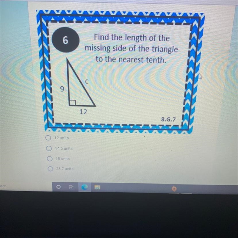 Find the length of the missing side of the triangle to the nearest tenth.-example-1