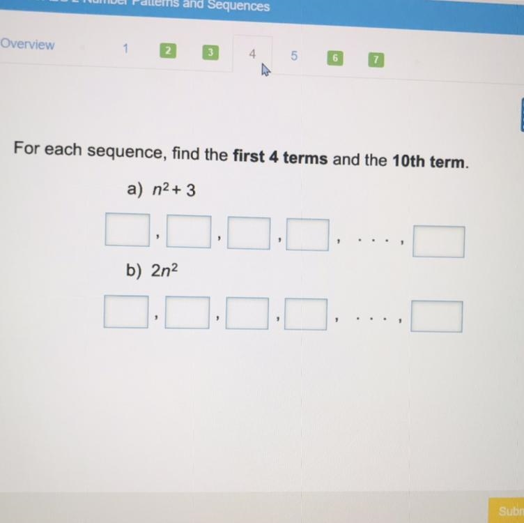 The sequence to these: n^2+3 and 2n^2-example-1