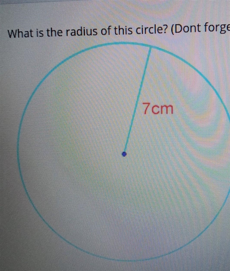 What is the radius of this circle?​-example-1