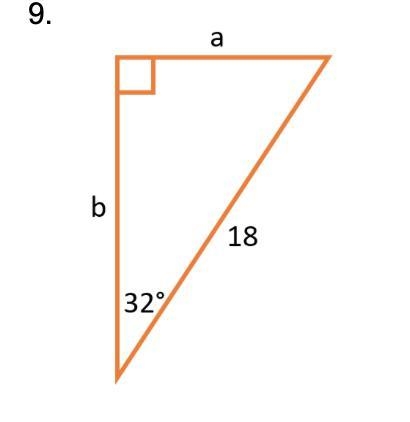 Please help! (20 points) Find the values of A and B in each triangle: show your work-example-1