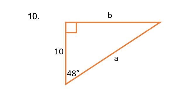 Please help! (20 points) Find the values of A and B in each triangle: show your work-example-2