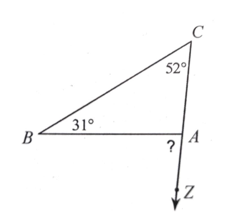 Exterior angle theorem A) 83° B) 68° C) 97° D)62°-example-1