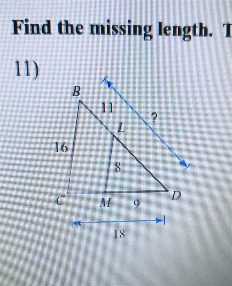 What is the length. is the triangle similar .​-example-1