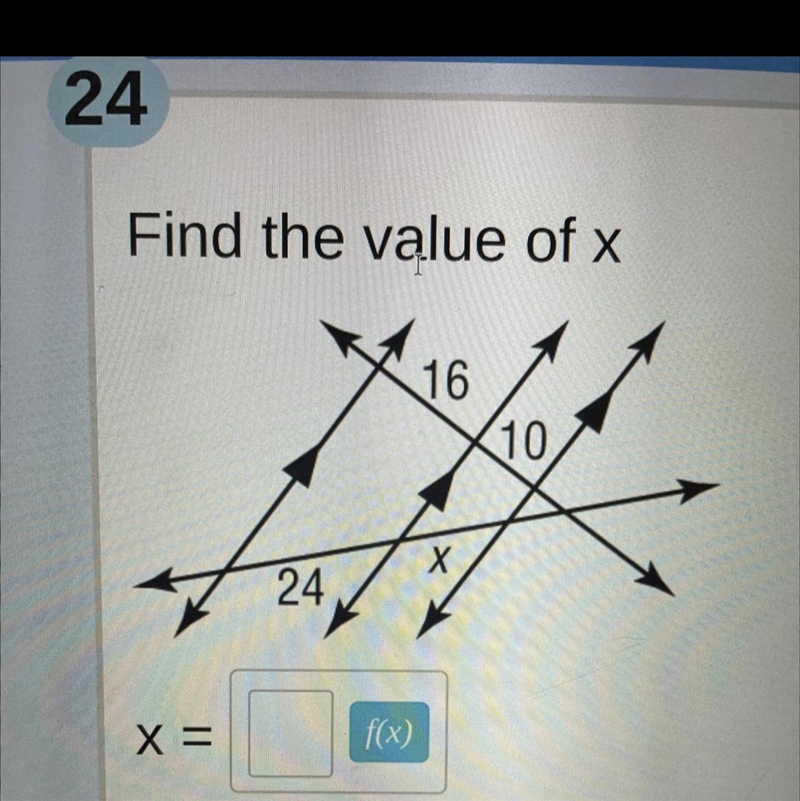 Find the value of X. Show your work-example-1