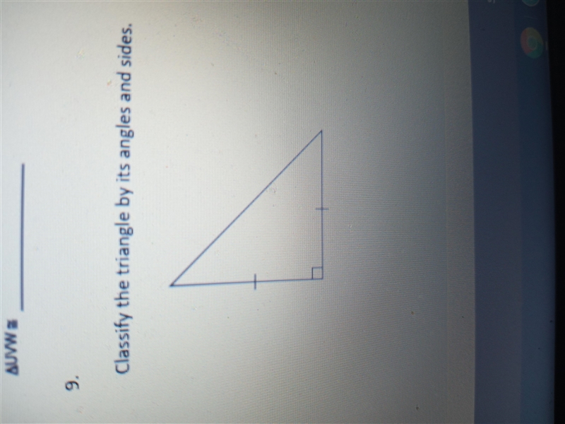 Classify the triangle by its angle and sides-example-1