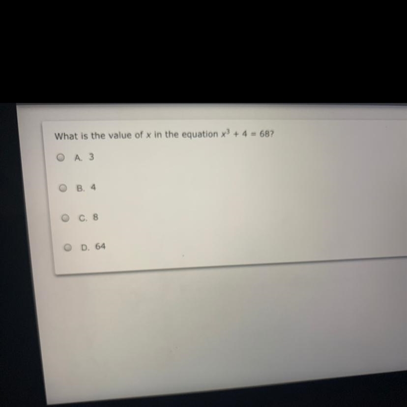 What is the value of x in the equation x3 + 4 =68?-example-1