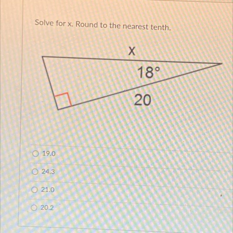 Solve for X. Round to the nearest tenth.-example-1