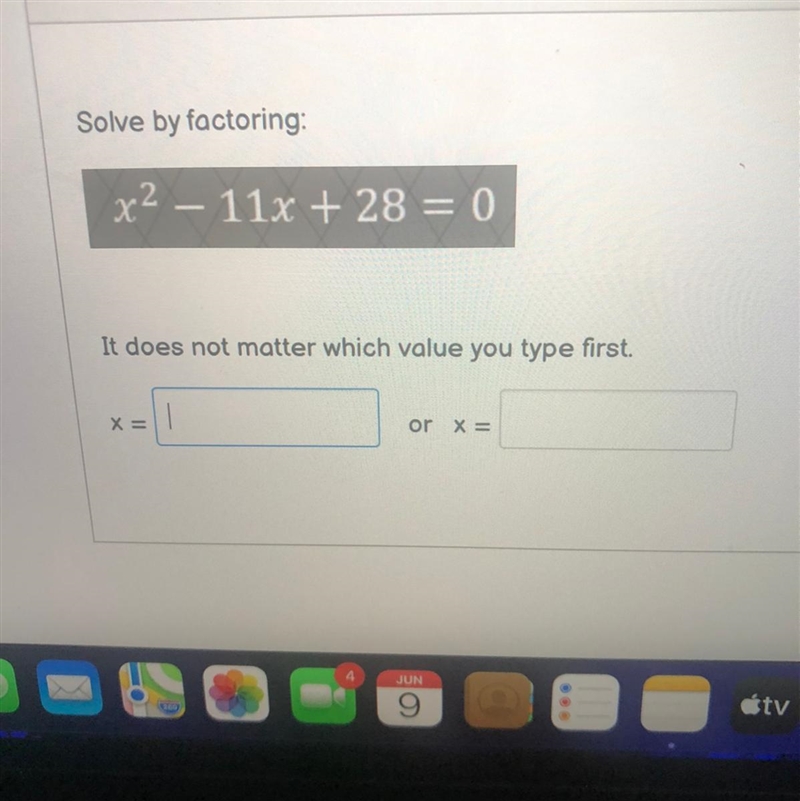 Solve by factoring please help this is timed :(-example-1