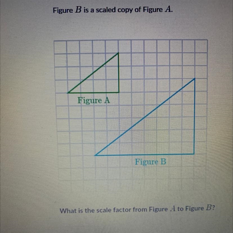 Please help!! Figure B is scaled copy of figure A, what is the scale factor from figure-example-1