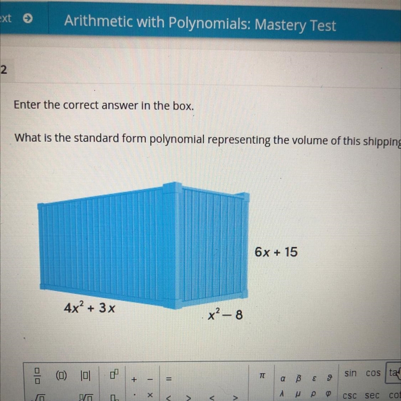 2 Enter the correct answer in the box. What is the standard form polynomial representing-example-1