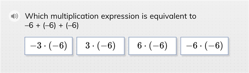 What multiplication question is equivalent to -6 + (-6) + (-6)-example-1