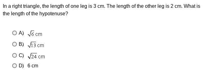 Can you please help me out? ;-; In a right triangle, the length of one leg is 3 cm-example-1