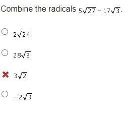 50 points plzz help Combine the radicals .-example-1