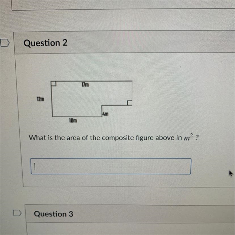 What is the area of the composite figure above in m2 ?-example-1