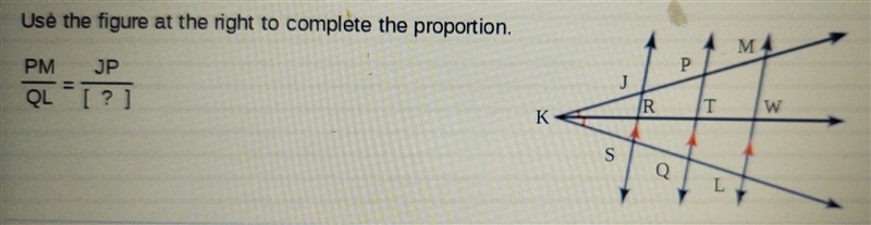 Use the figure to complete the proportion.-example-1