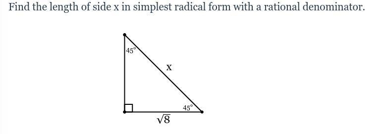 Find X. This is a 40°, 40°, 90° triangle.-example-1