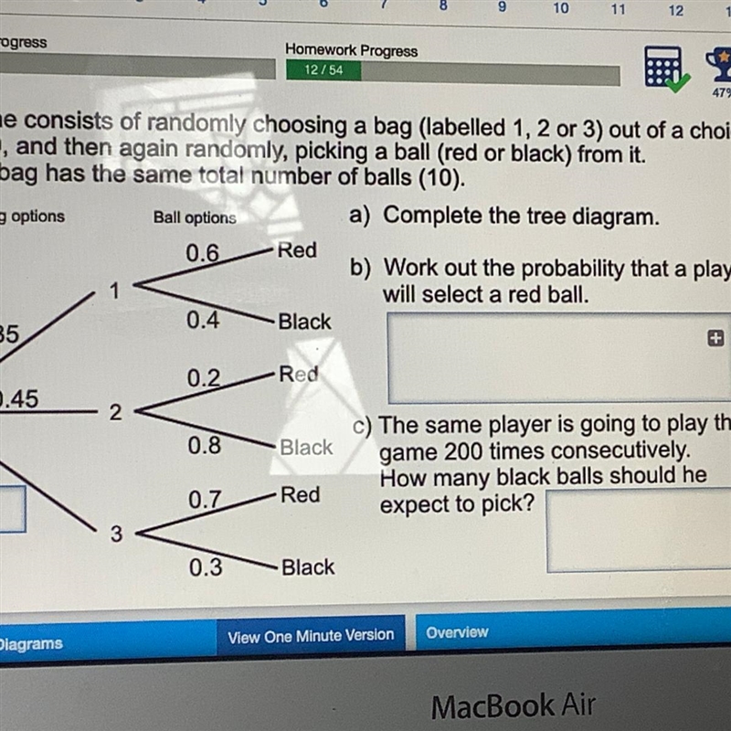 A game consists of randomly choosing a bag (labelled 1, 2 or 3) out of a choice of-example-1