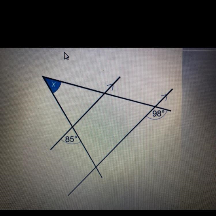 Work out the size of angle x.-example-1