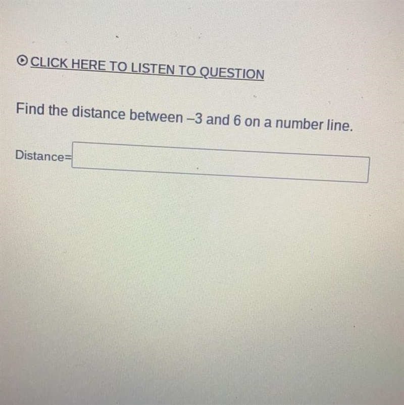 Find the distance between -3 and 6 on a number line-example-1