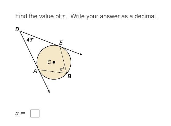 Find the value of x. Write it as a decimal.-example-1